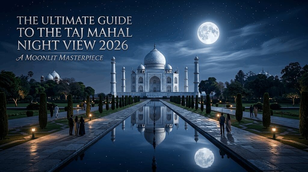 taj mahal at night